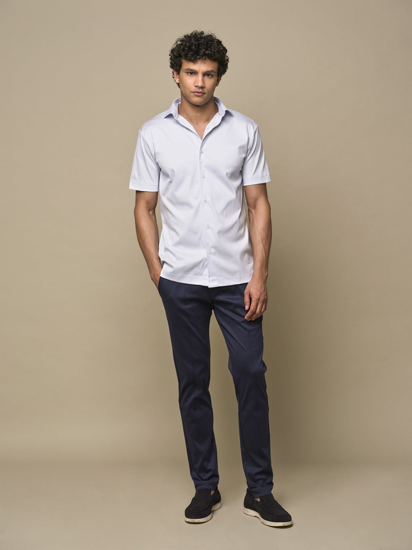 Supima Shirt Korte Mouwen | Engel blauw