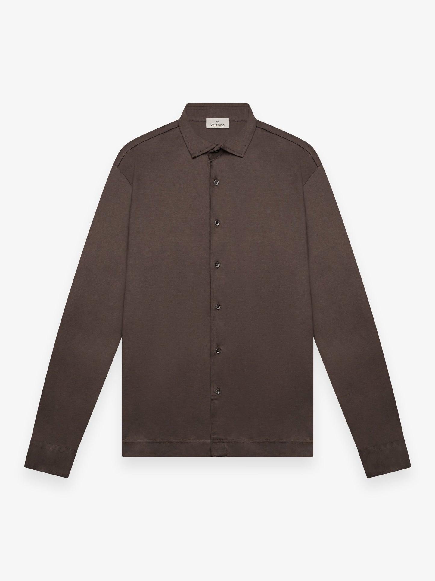 Supima Shirt Lange mouwen | Ebbenbruin