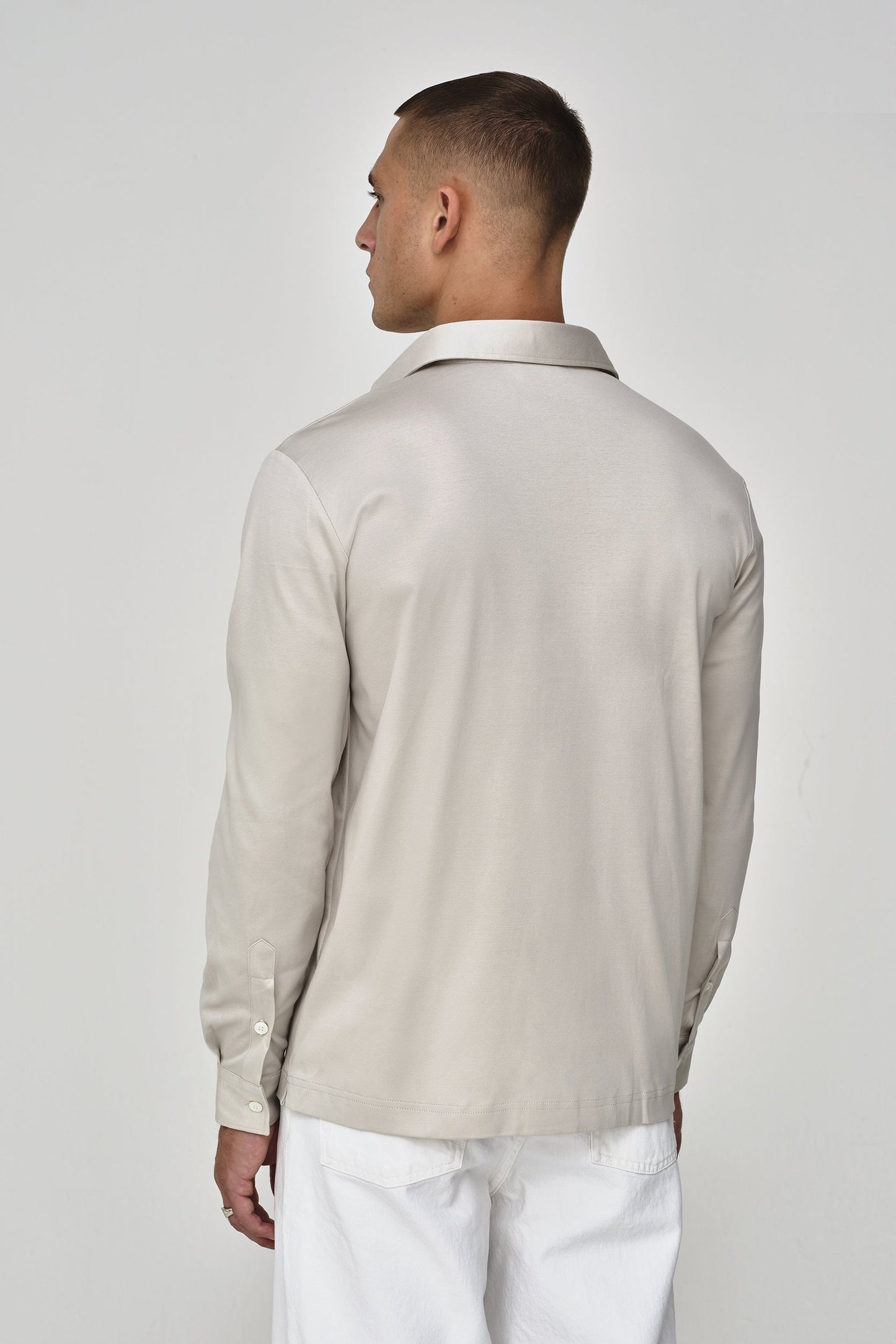 Supima Shirt Lange mouwen | Parelgrijs