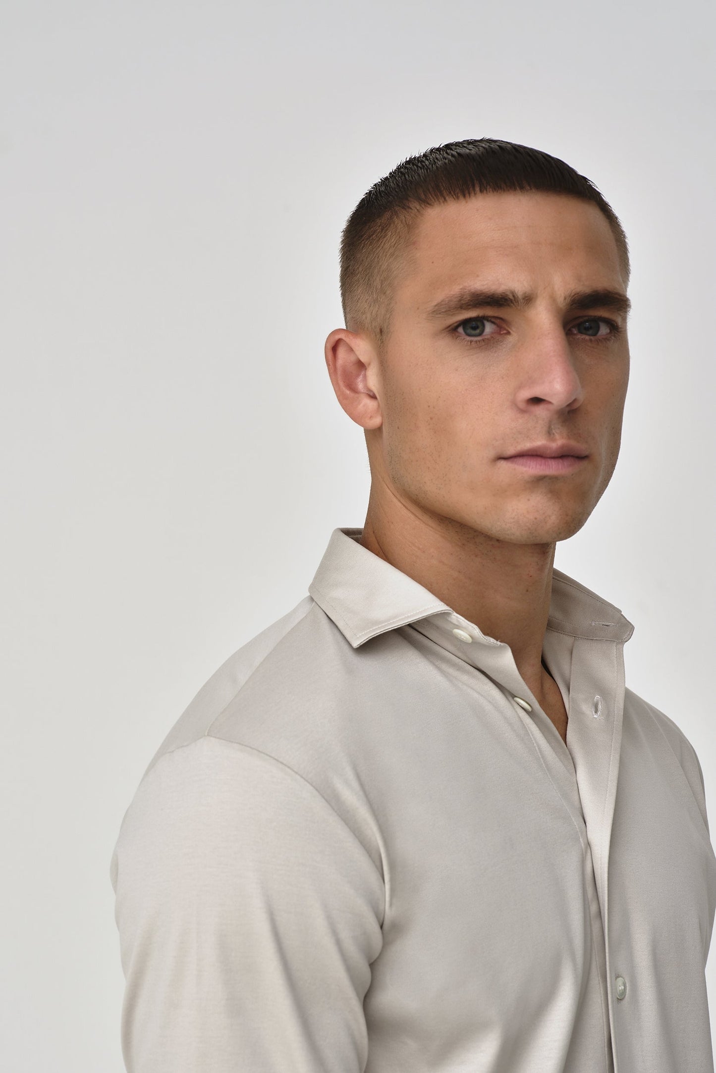 Supima Shirt Lange mouwen | Parelgrijs