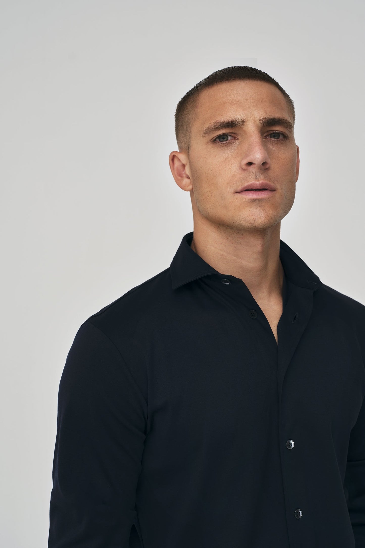 Supima Shirt Lange mouwen | Marineblauw
