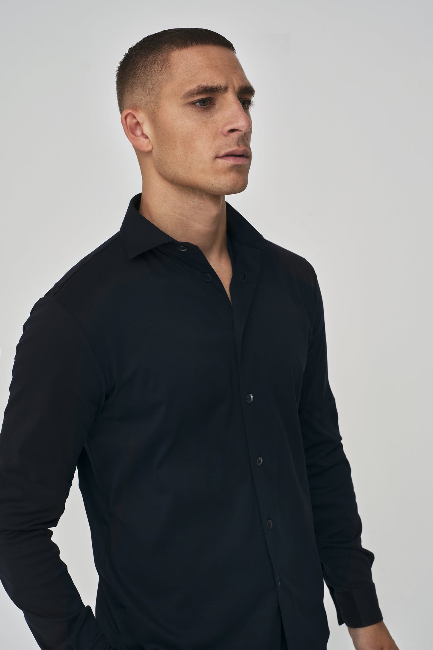 Supima Shirt Lange mouwen | Marineblauw