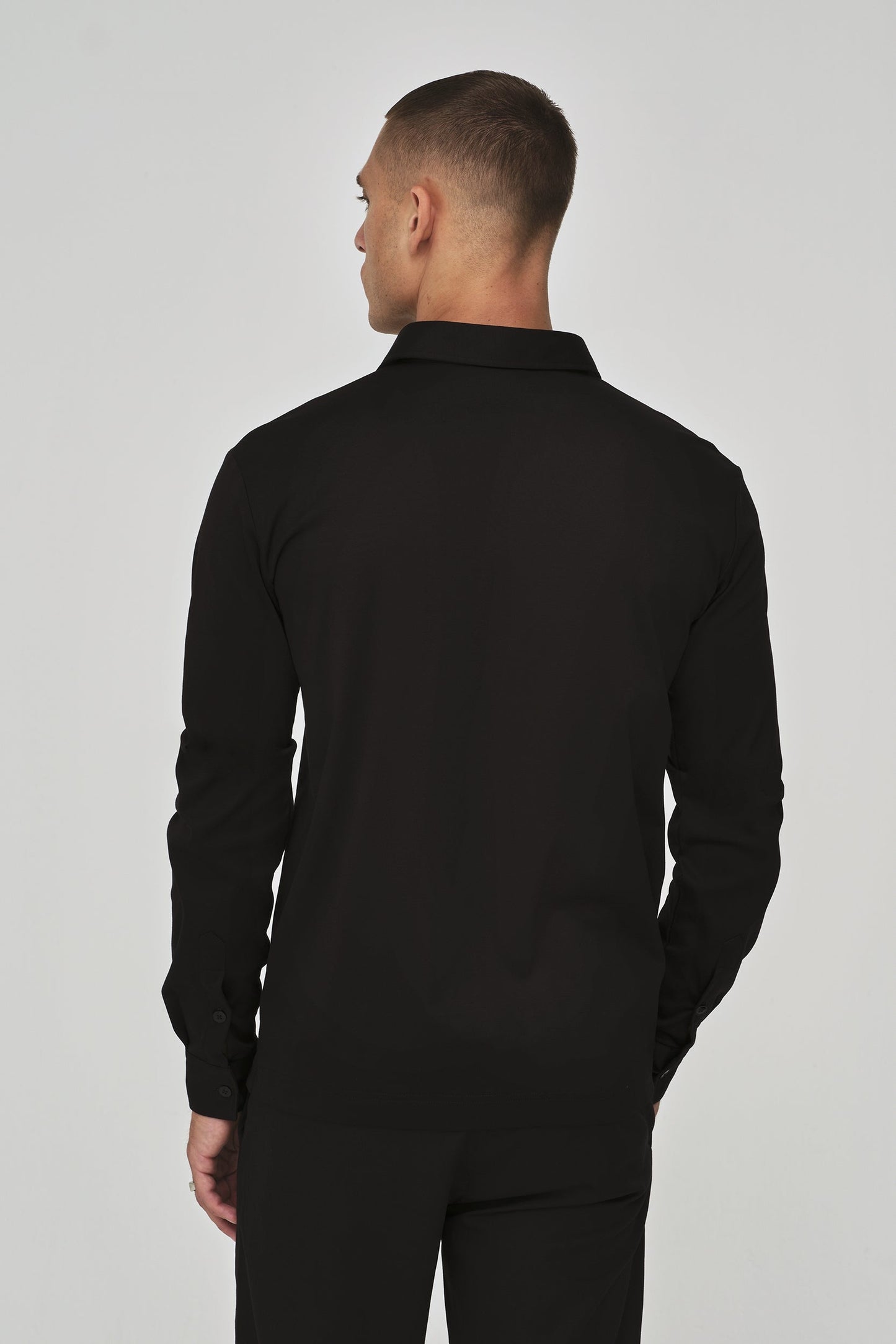 Supima Shirt Lange mouwen | Zwart