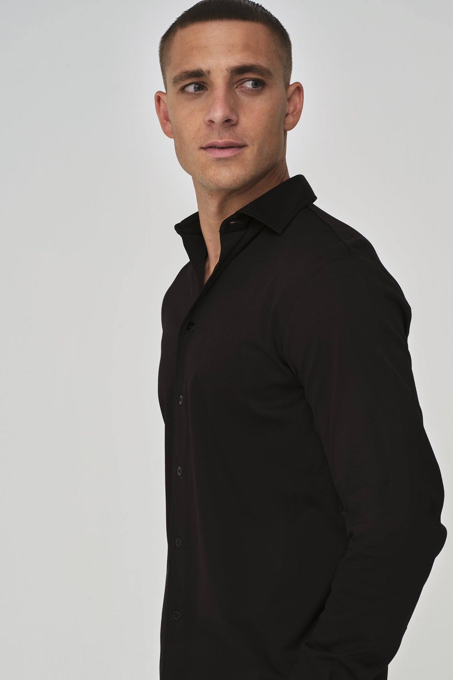 Supima Shirt Lange mouwen | Zwart