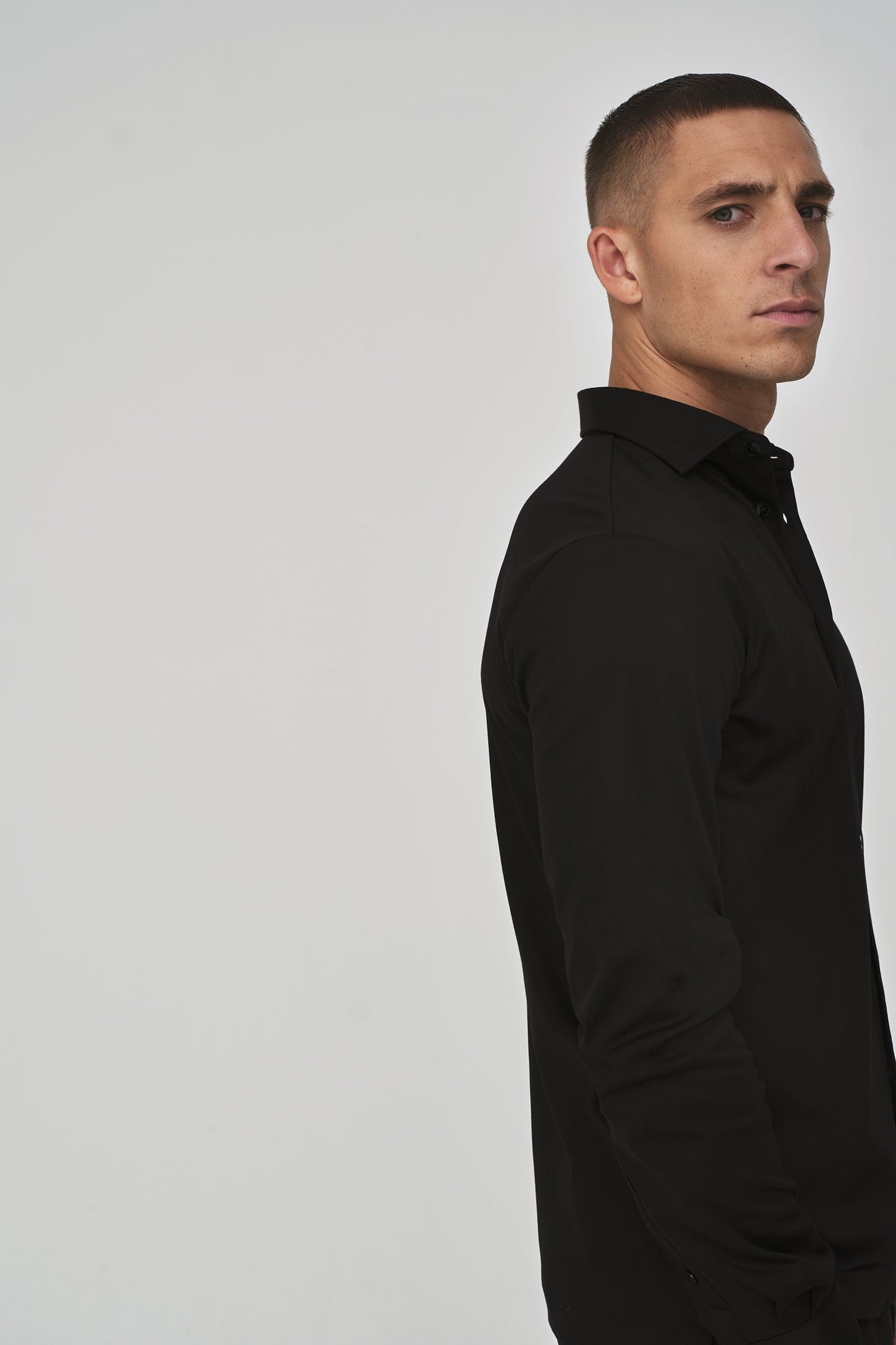 Supima Shirt Lange mouwen | Zwart