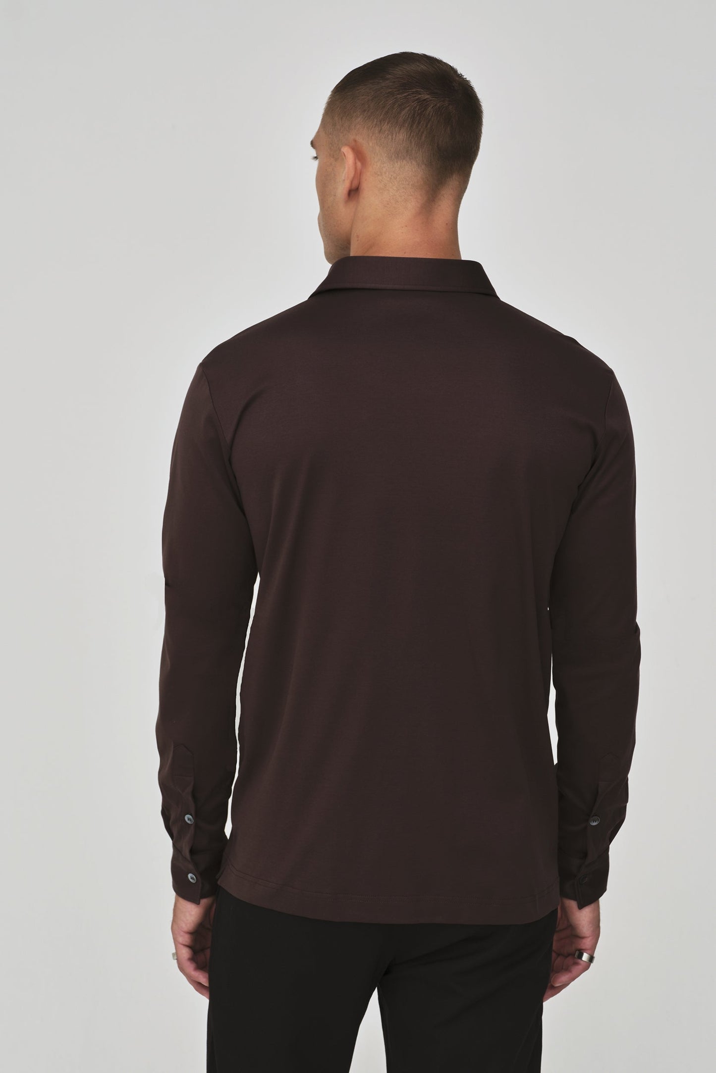 Supima Shirt Lange mouwen | Ebbenbruin
