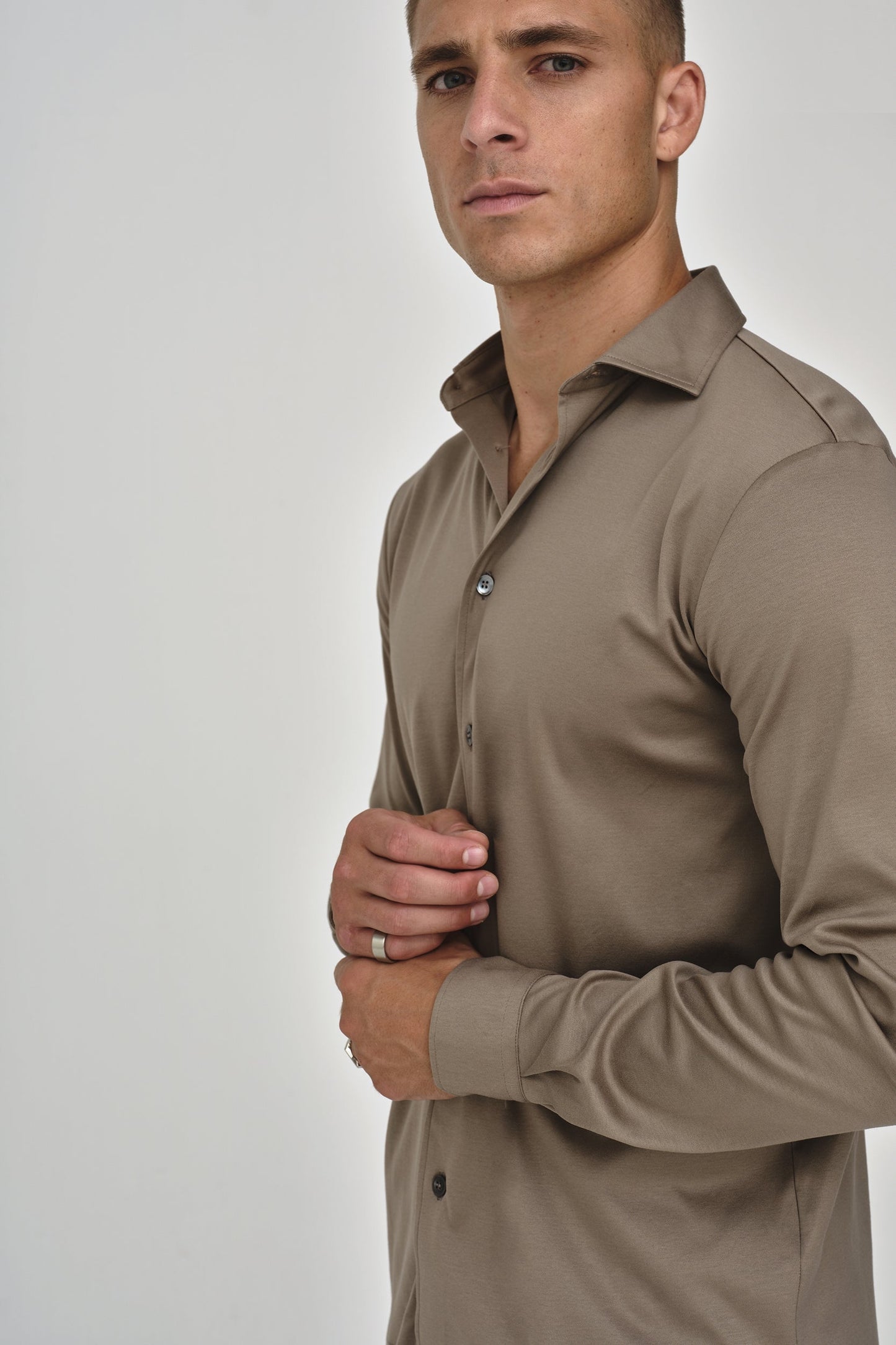 Supima Shirt Lange mouwen | Loodgrijs