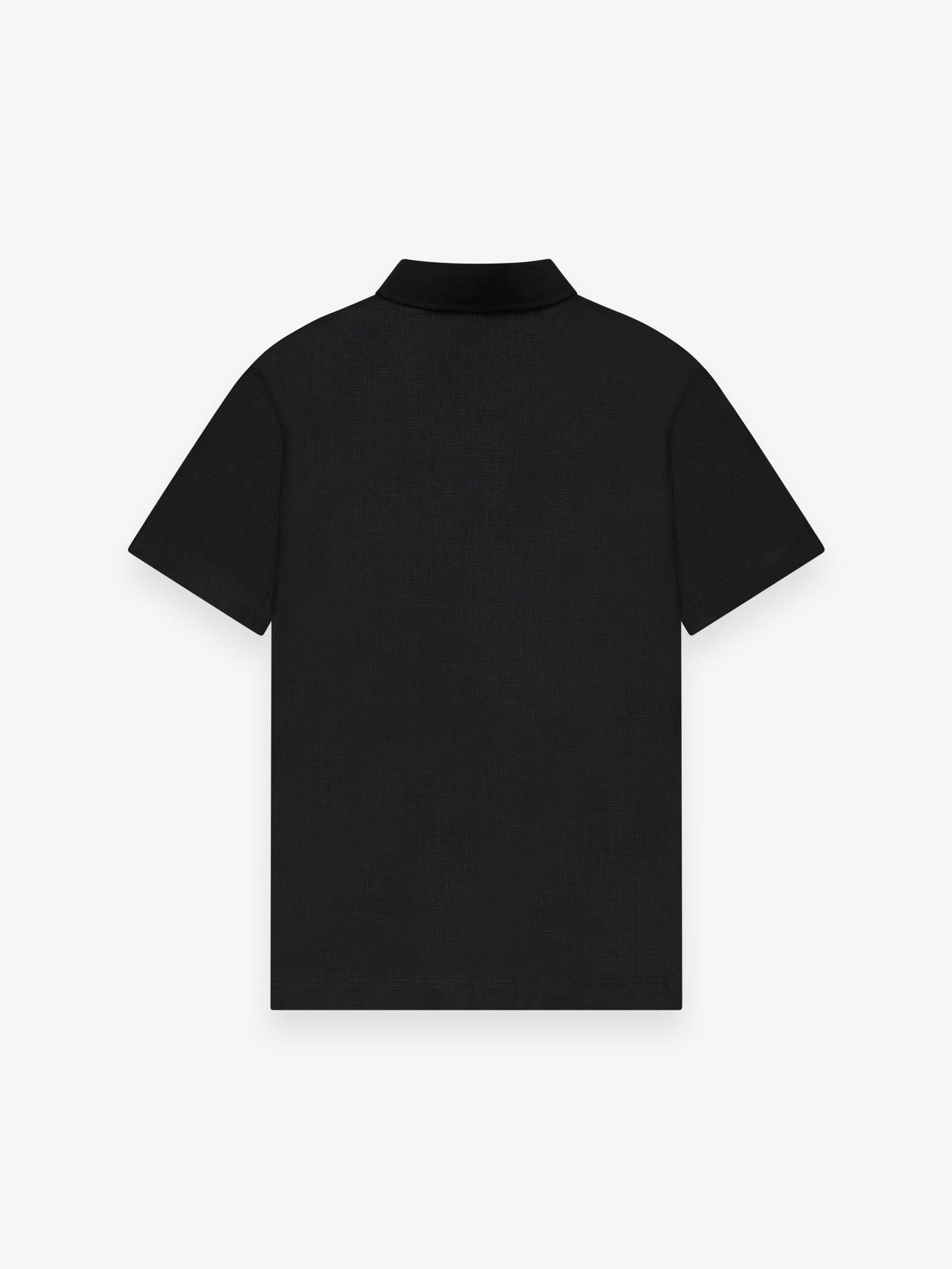 Linnen Stretch Shirt Korte Mouwen | Zwart