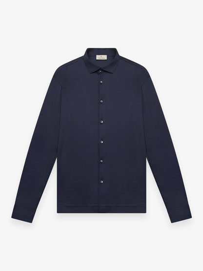 Supima Shirt Lange mouwen | Marineblauw