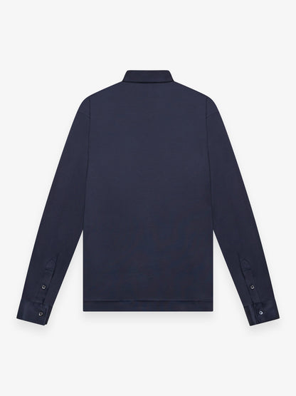 Supima Shirt Lange mouwen | Marineblauw