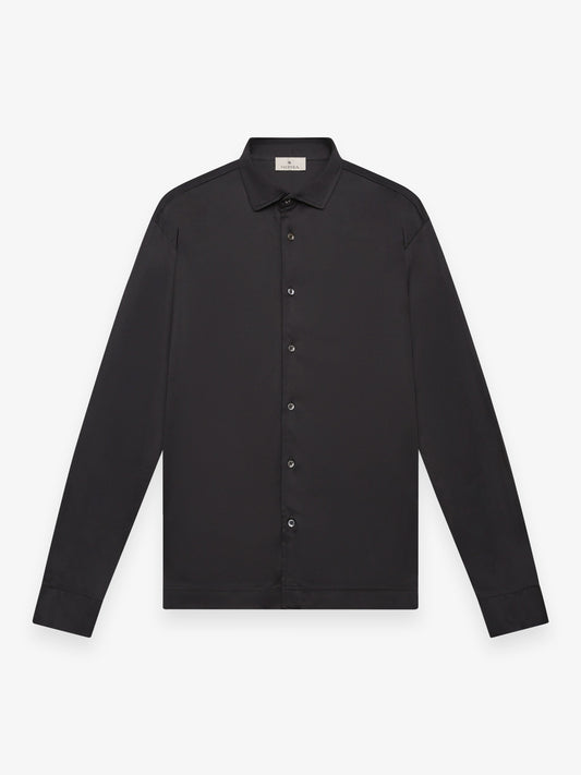 Supima Shirt Lange mouwen | Zwart