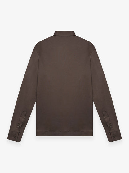 Supima Shirt Lange mouwen | Ebbenbruin