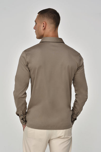 Supima Shirt Lange mouwen | Loodgrijs