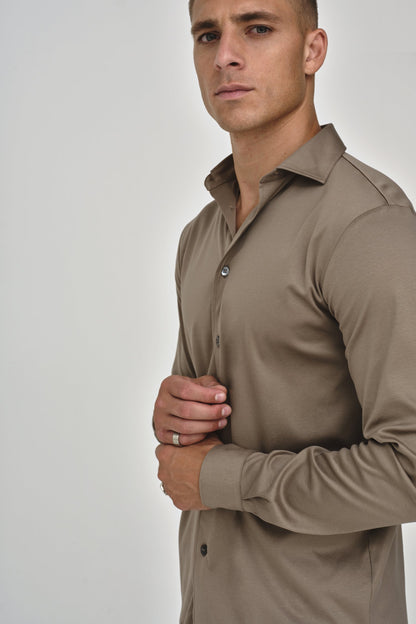 Supima Shirt Lange mouwen | Loodgrijs