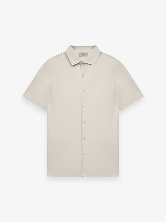 Supima Shirt Korte Mouwen | Parelgrijs