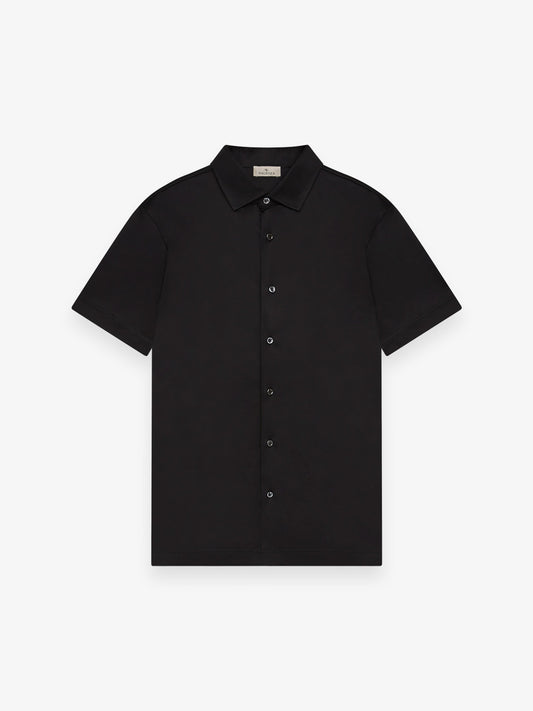 Supima Shirt Korte Mouwen | Zwart