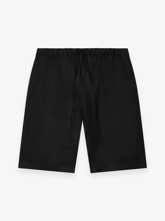 Linnen Stretch Sportshorts | Zwart