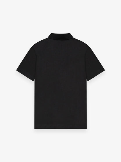 Linnen Stretch Shirt Korte Mouwen | Zwart